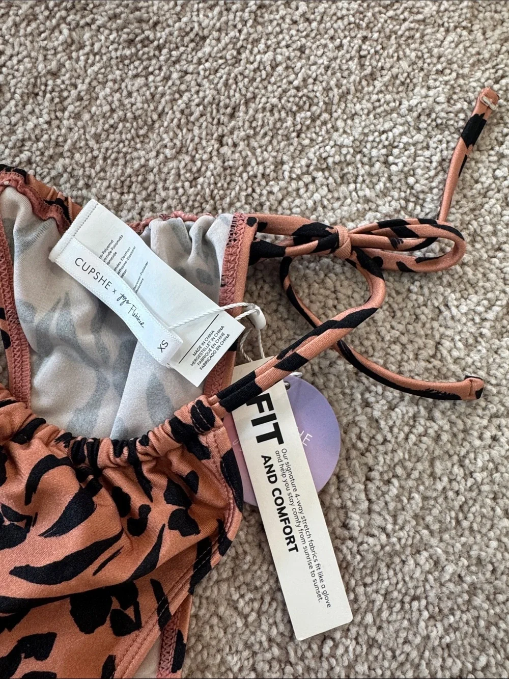 Cupshe | Love Struck 4-Way Top & Ultra Cheeky Bikini Set